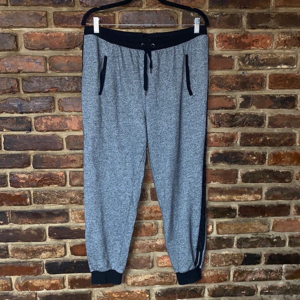 Topshop Gray Black Knit Zip Ankle Jogger Sweatpants Women's Size 10